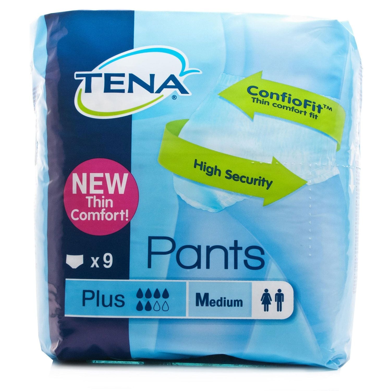 Tena Pants Plus - Medium | Pack of 9