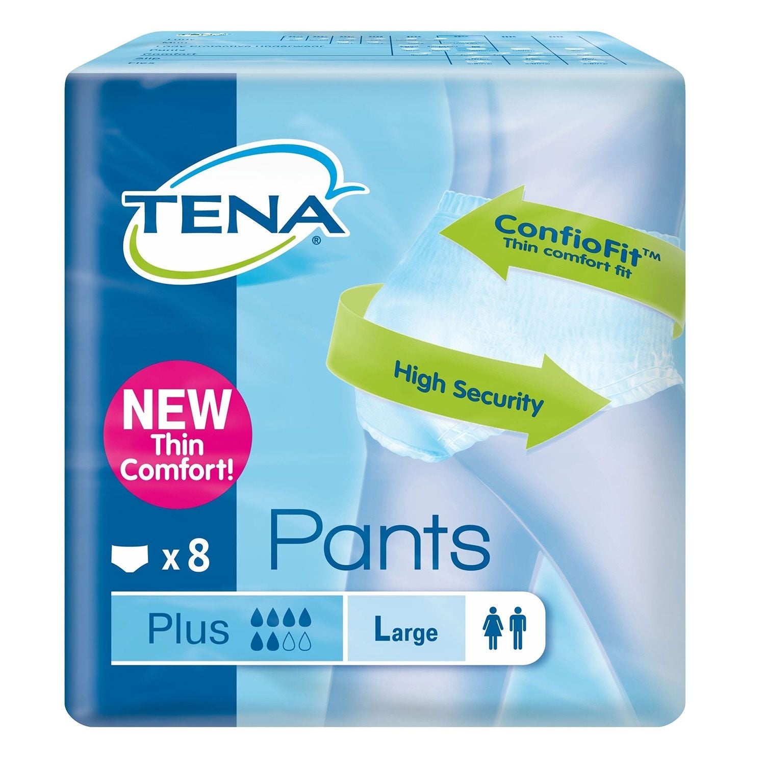 Tena Pants Plus | Large | Pack of 8