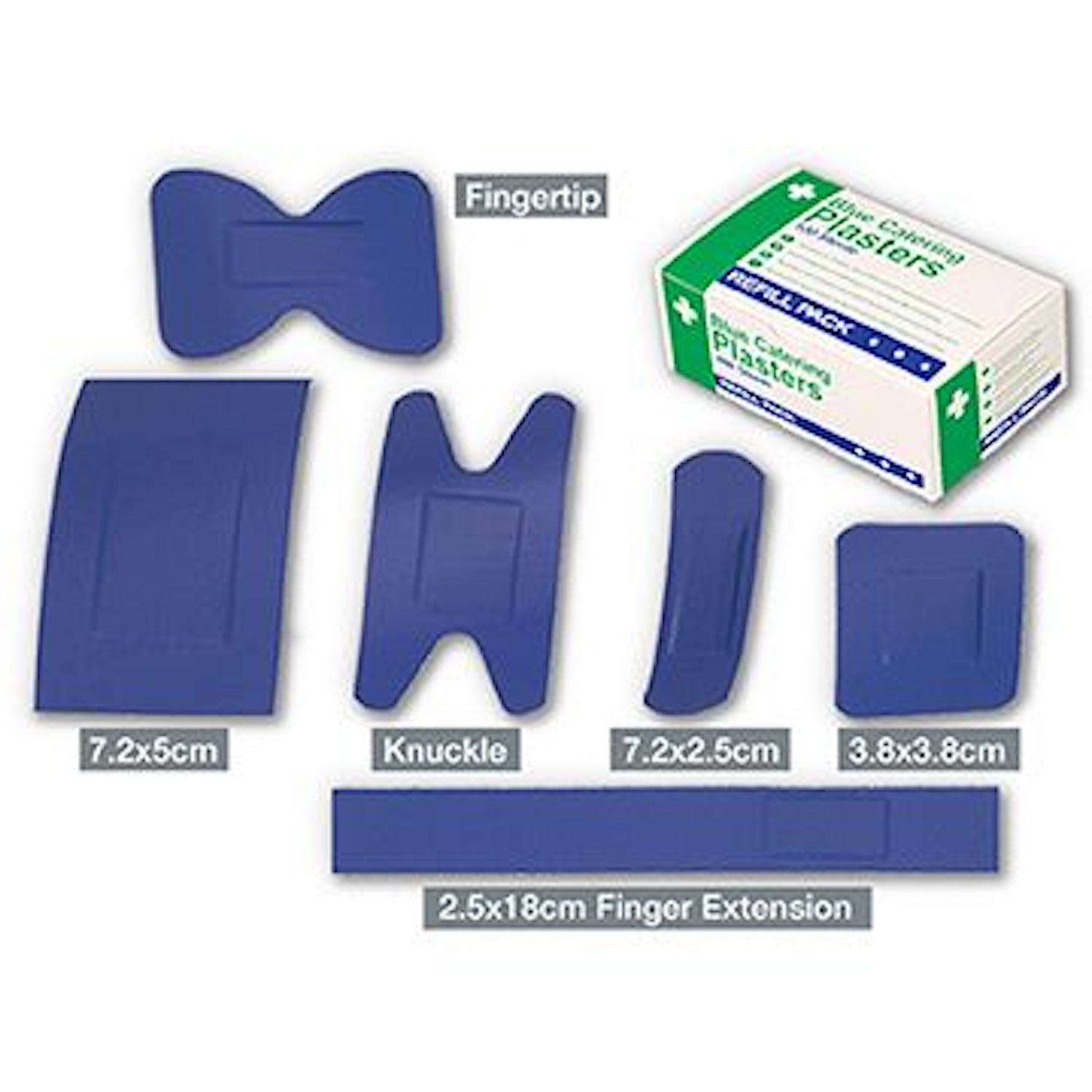 Sterochef Blue Detectable Plasters | 3.8 x 3.8cm | Pack of 100