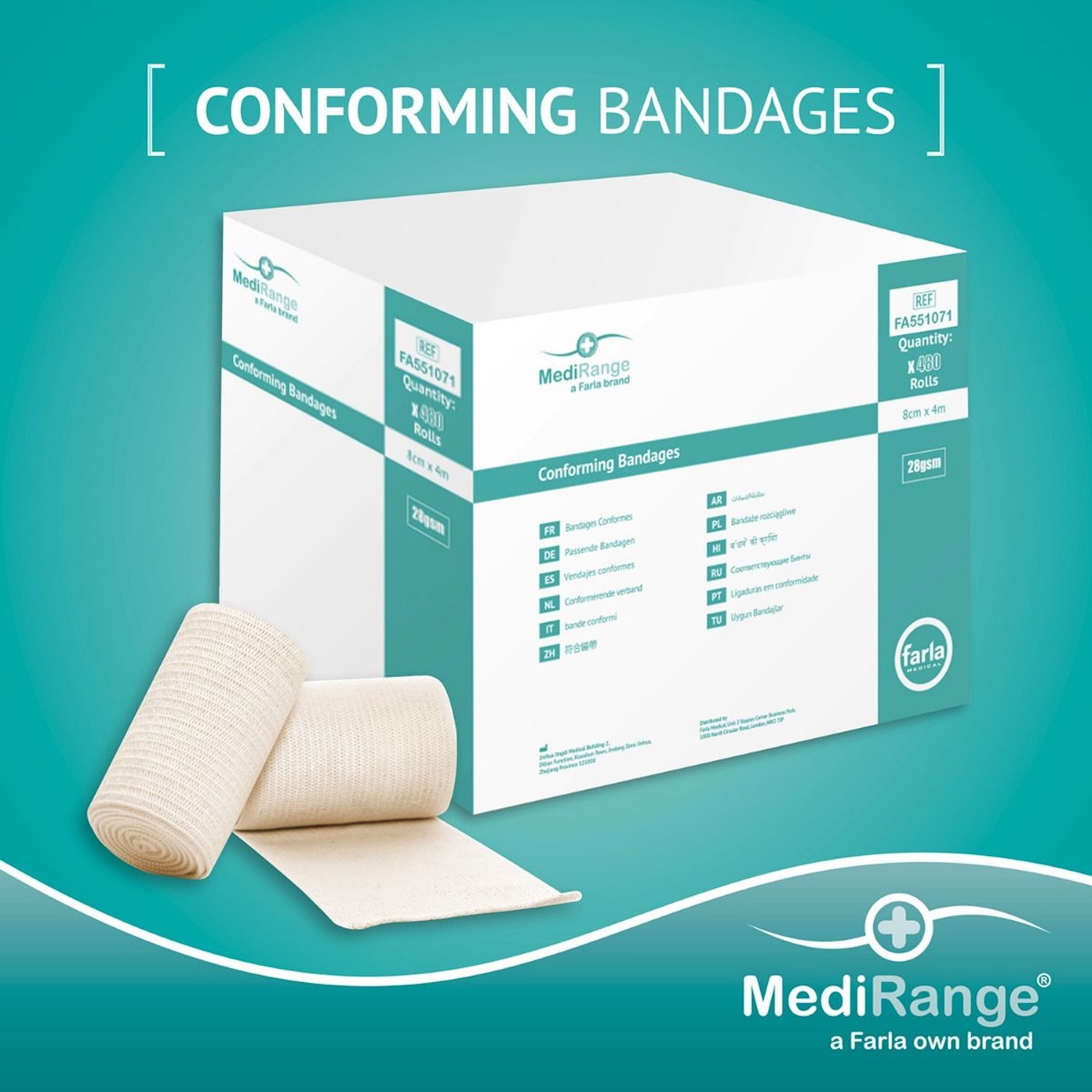 MediRange Conforming Bandage | 28gsm | 8cm x 4m (2)