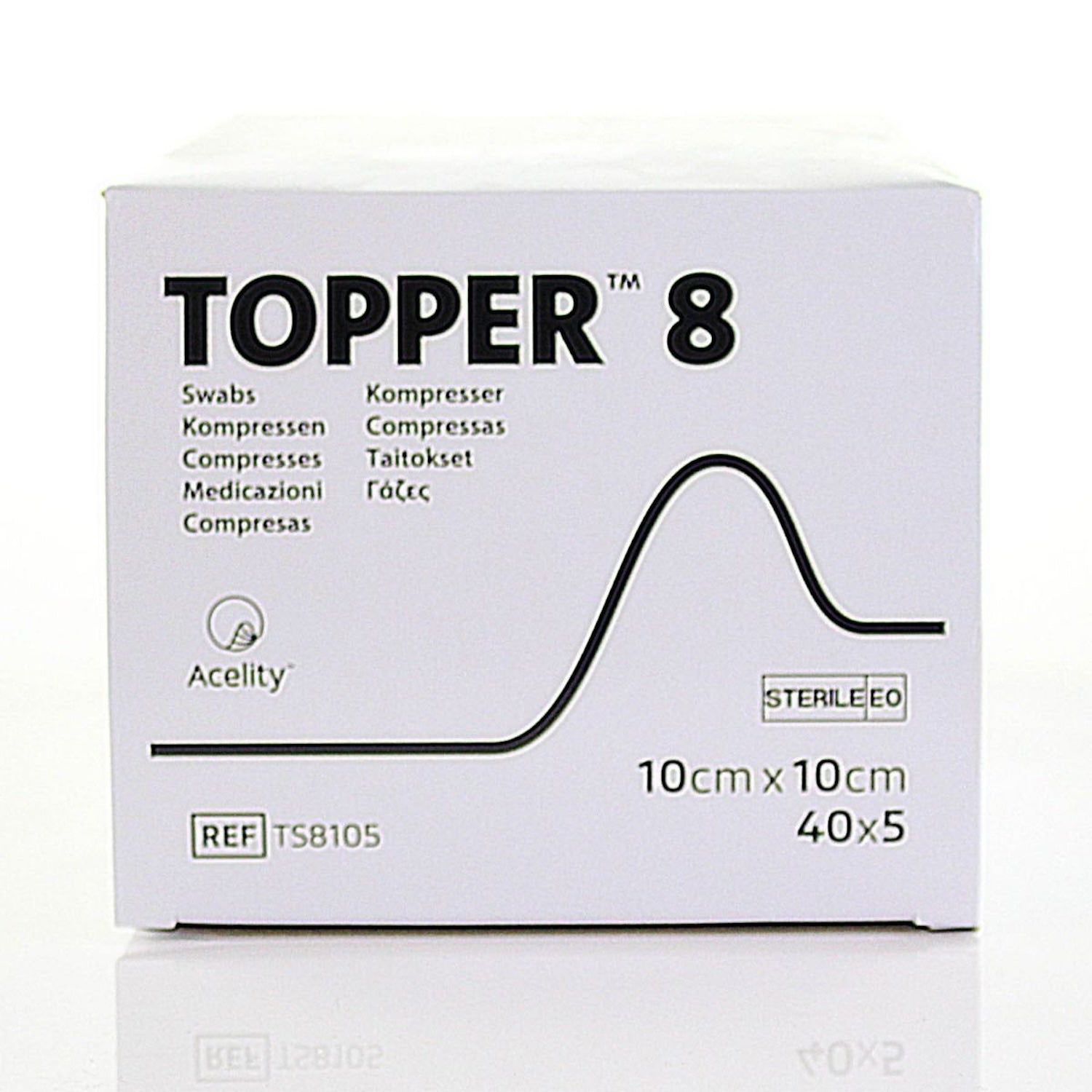 Topper 8 Gauze Swabs | Sterile | 10 x 10cm | Pack of 40 x 5
