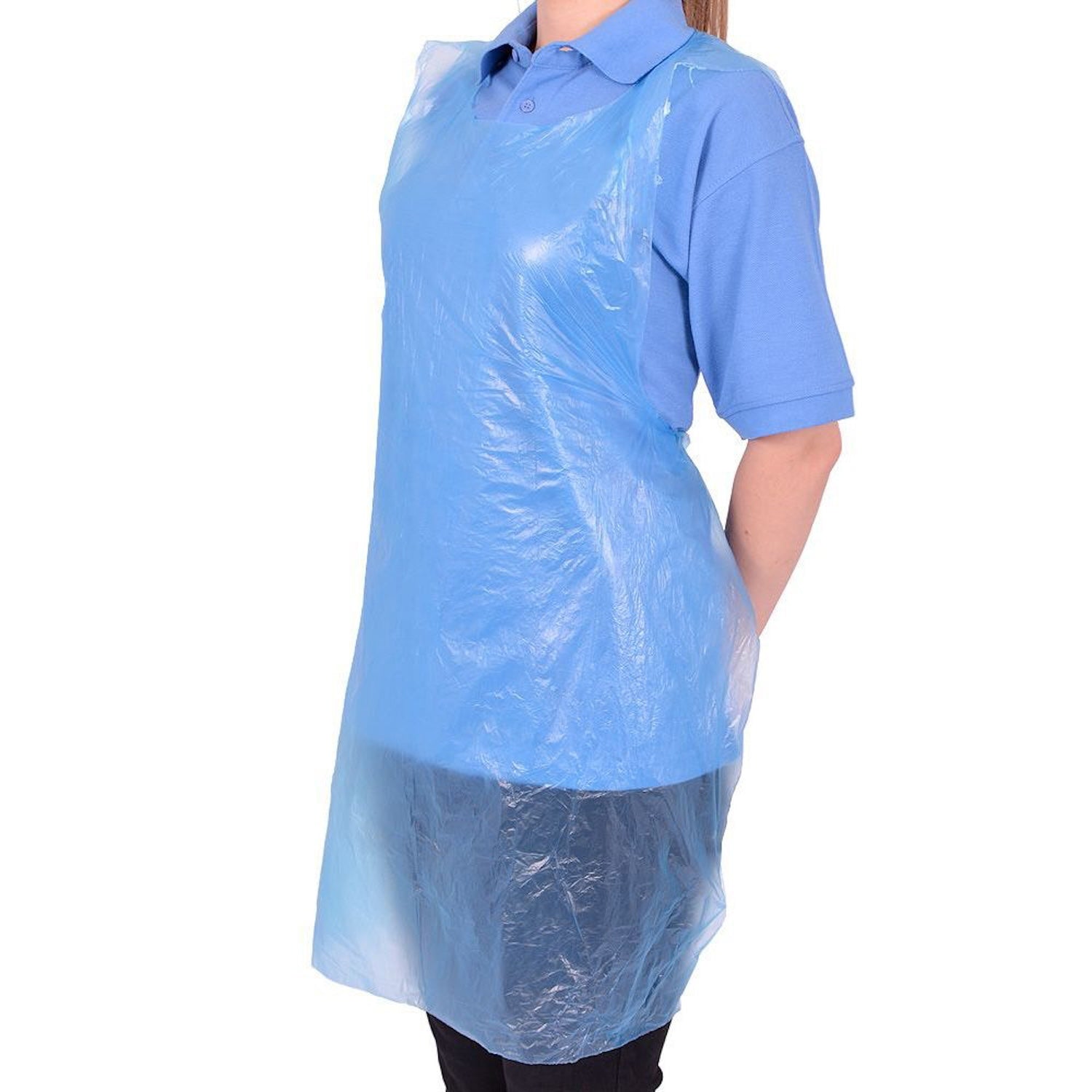 KleenMe Disposable Flat Aprons | Virgin LDPE | Blue | Pack of 100