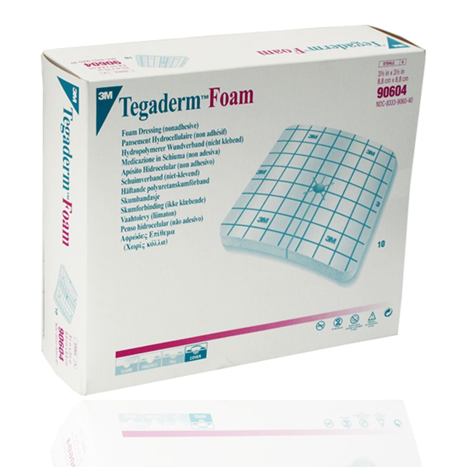 3M Tegaderm Foam Dressing | Fenestrated | 8.8 x 8.8cm | Pack of 10