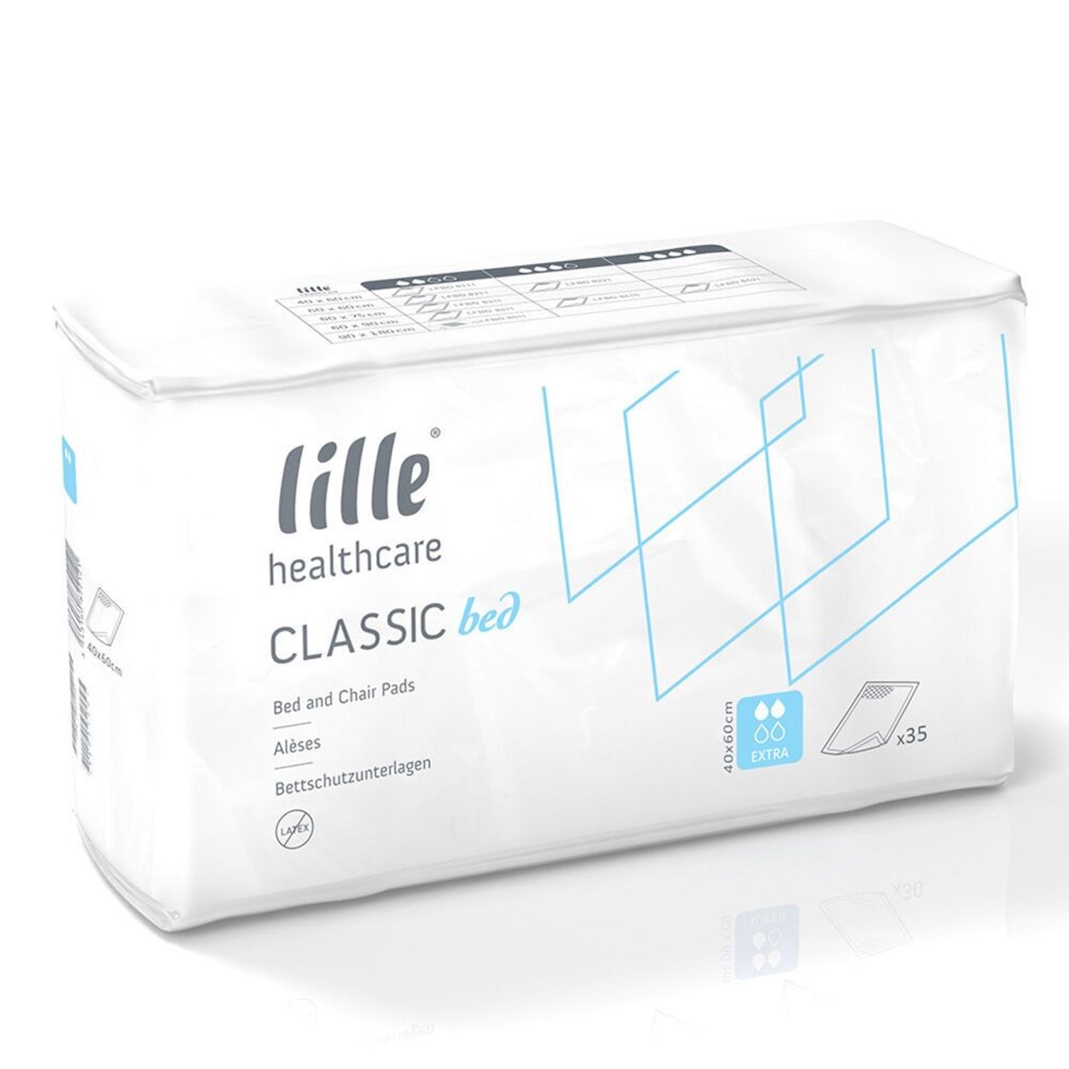 Lille Classic Bed Pads | Disposable Extra | 37G | 60 x 40cm | Pack of 35
