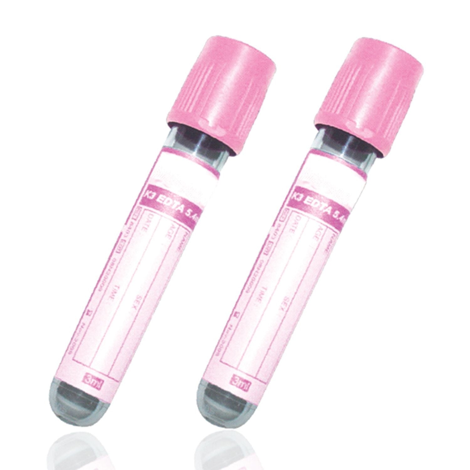 BD Vacutainer Plastic Crossmatch Tubes with Pink Hemogard Closure | 6 K2EDTA, 13 x 100mm | Pack of 100