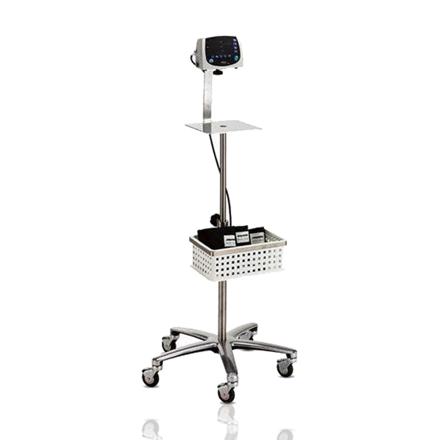 Rolling Stand with Basket and Multi-Fit Mounting Plate (to fit Creative & Nonin Table-top Monitors)