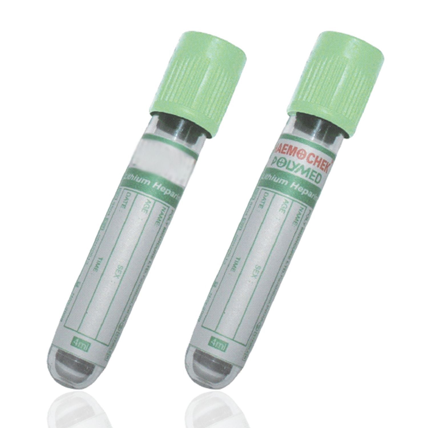 BD Vacutainer PST II Tubes with Light Green Hemogard Closure | 8 Lithium Heparin/Gel, 16 x 100mm | Pack of 100