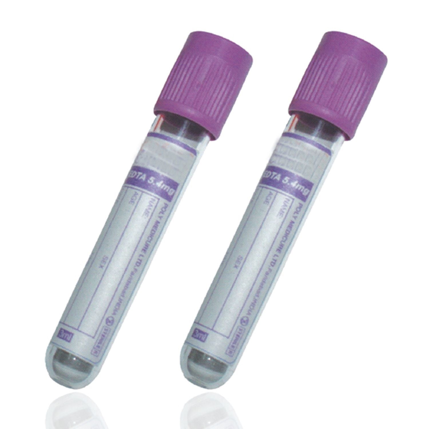 BD Vacutainer Plastic Tubes with Lavender Hemogard Closure | 4 K3EDTA, 13 x 75mm | Pack of 100