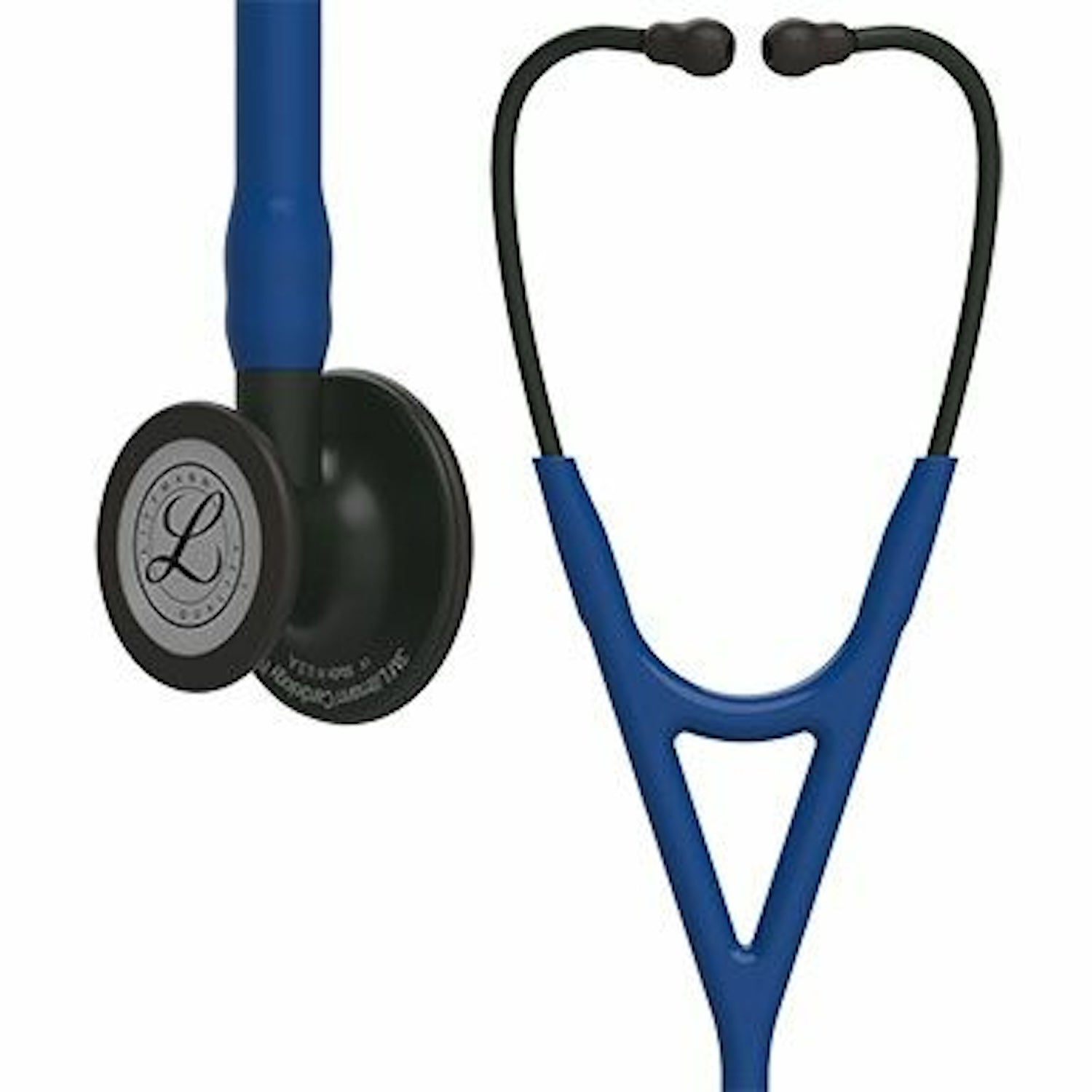3M Littmann Cardiology IV Stethoscope | Black-Finish Chestpiece | Navy Blue Tube | 27 Inch
