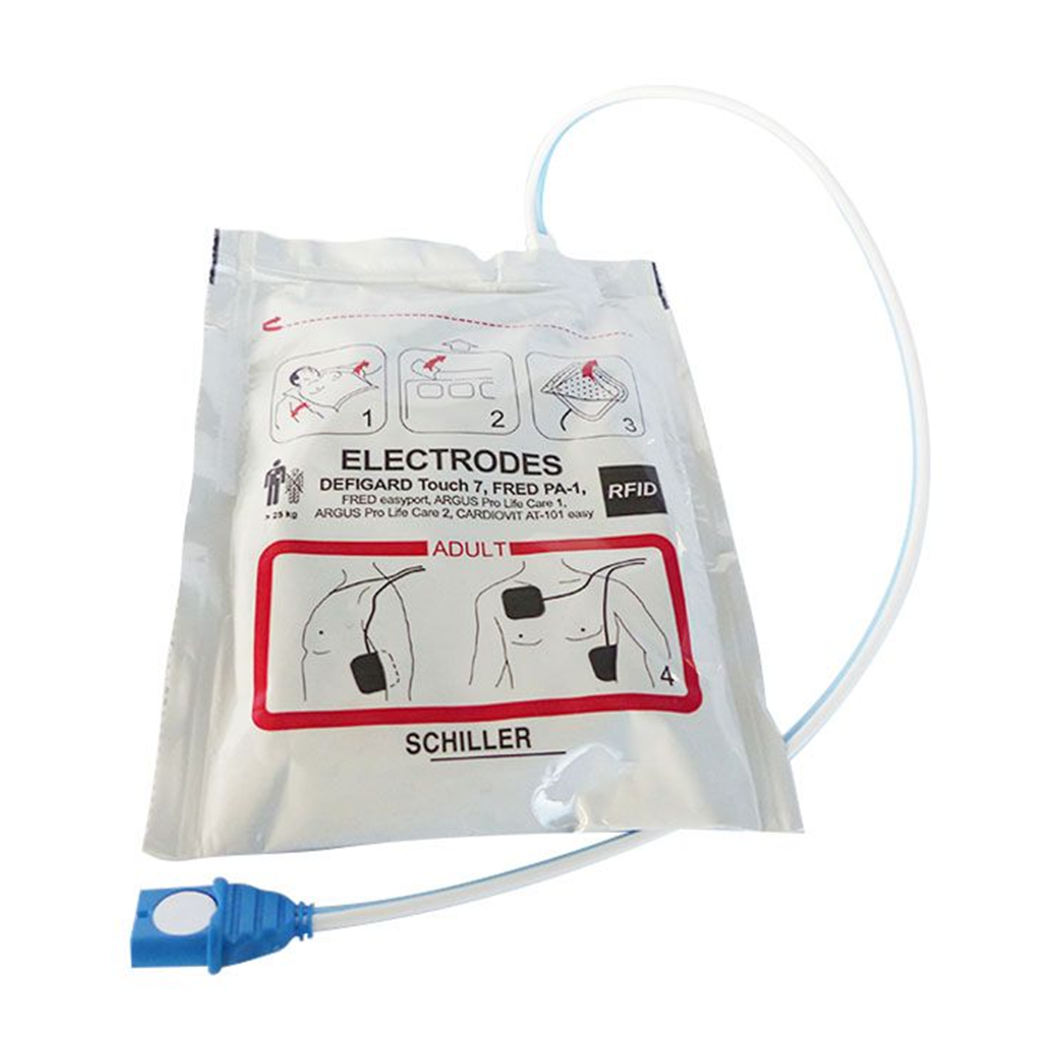 FRED PA-1 AED Pads | Adult pre-connected with RFID Tag