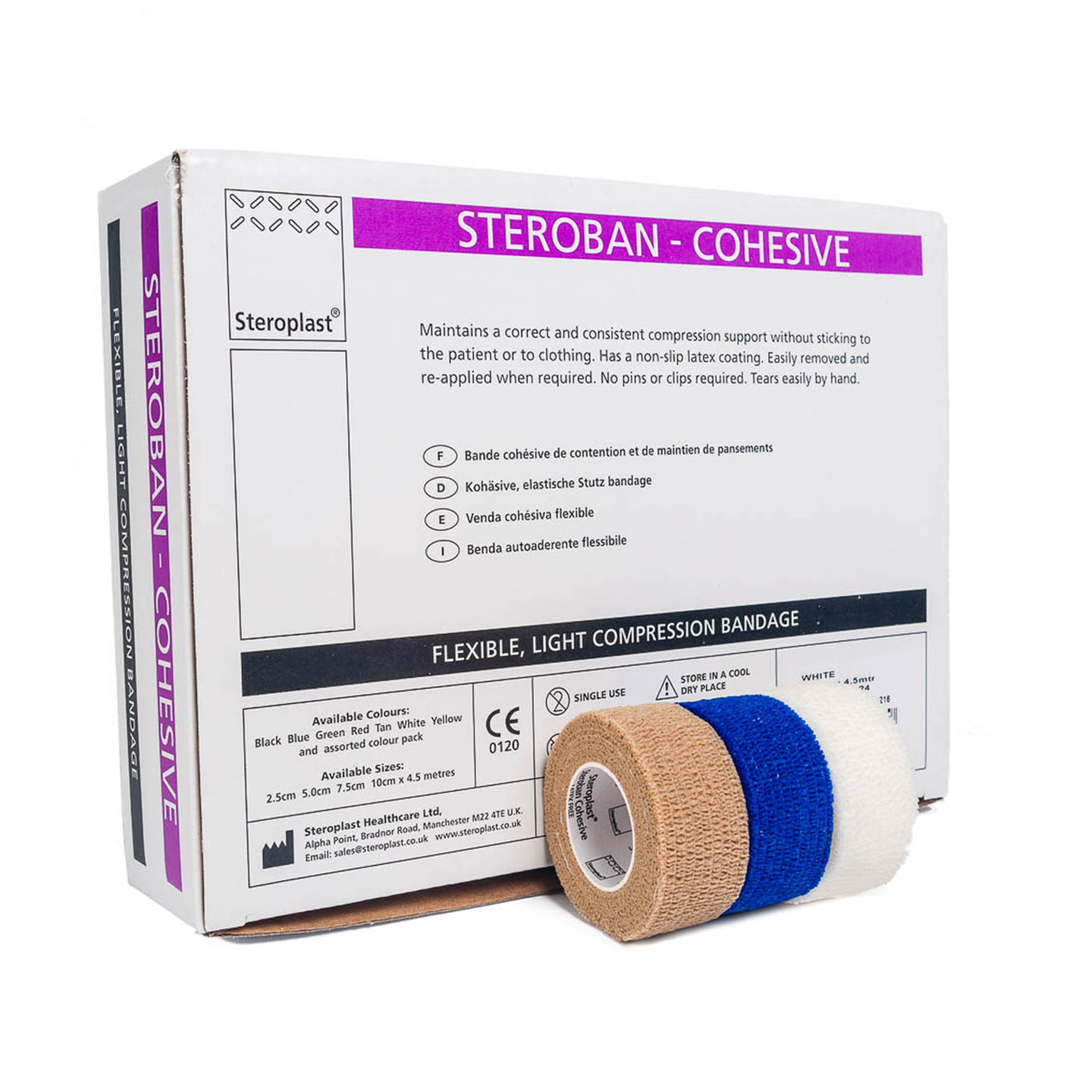 Steroban Cohesive Bandages | Pack of 12 Rolls (1)