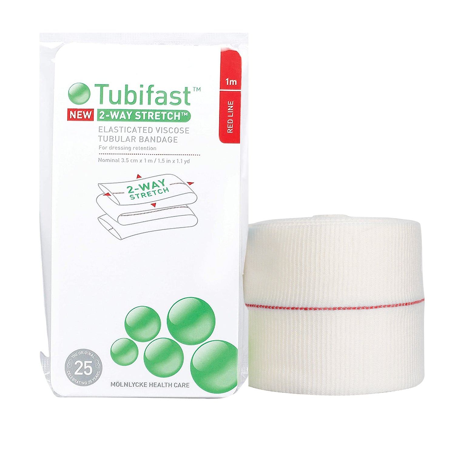 Tubifast with 2 Way Stretch | Red Line | 3.5cm x 1m