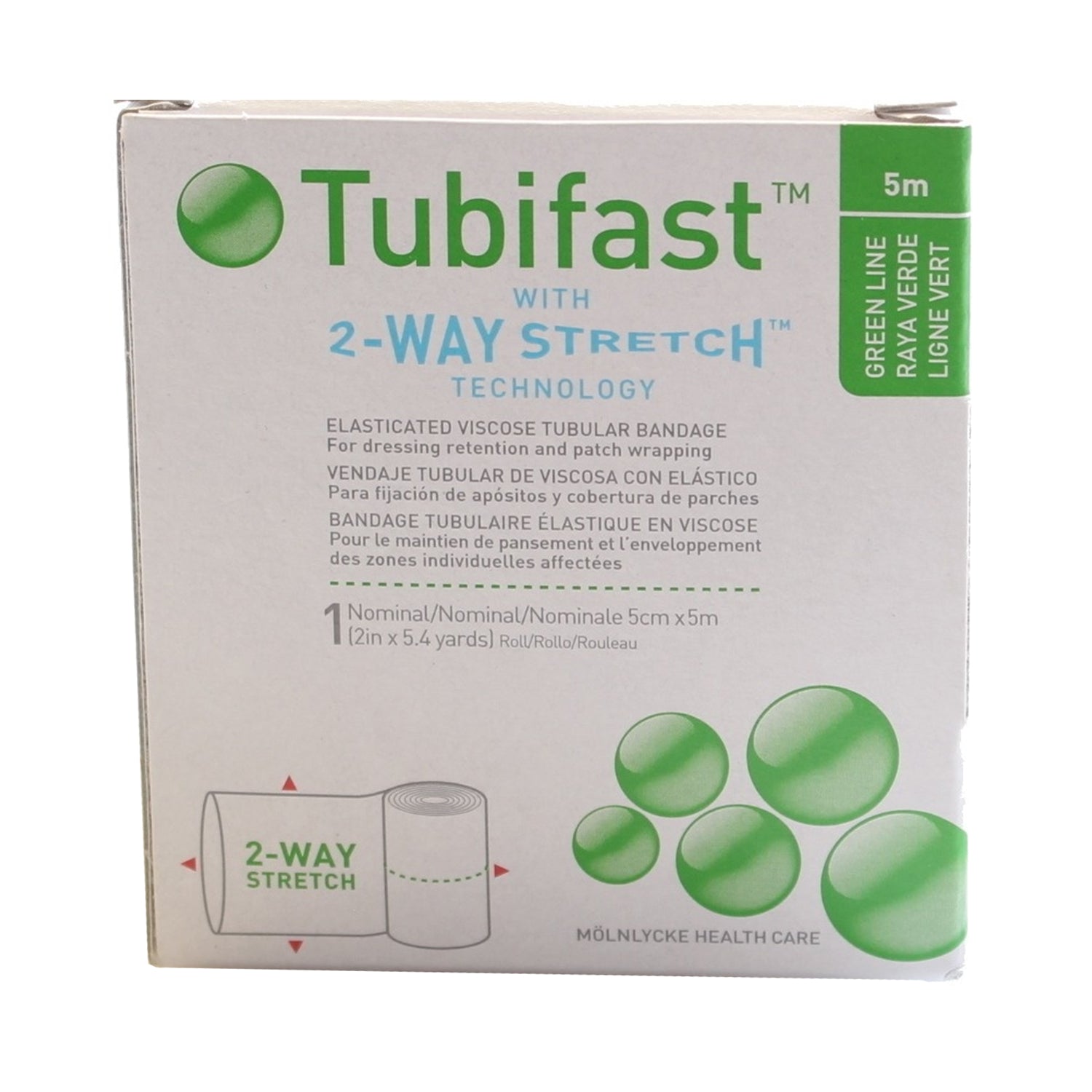 Tubifast with 2 Way Stretch | Green Line | 5cm x 5m (1)