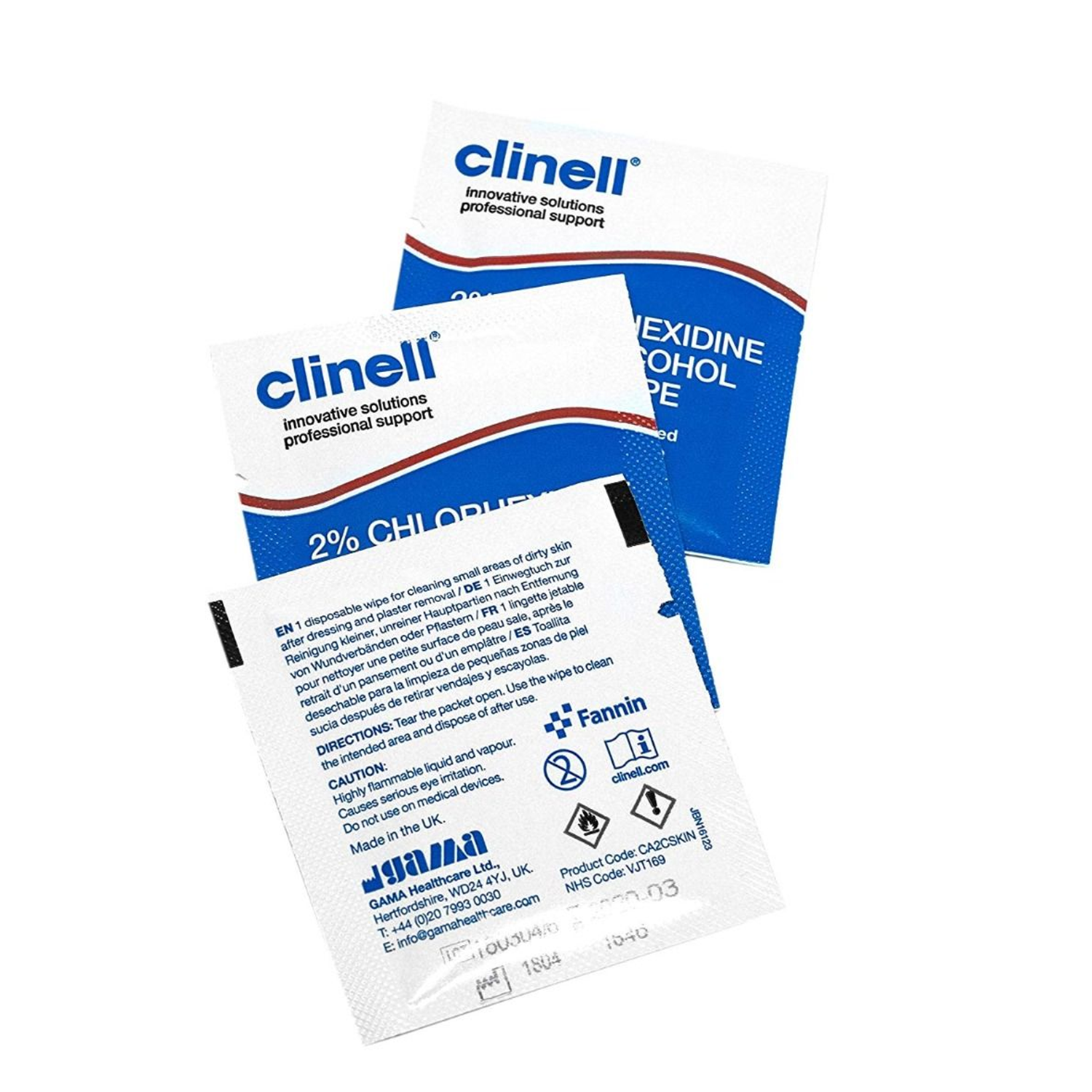 Clinell 70% Alcohol Skin Wipes Sachets | Pack of 200 (3)