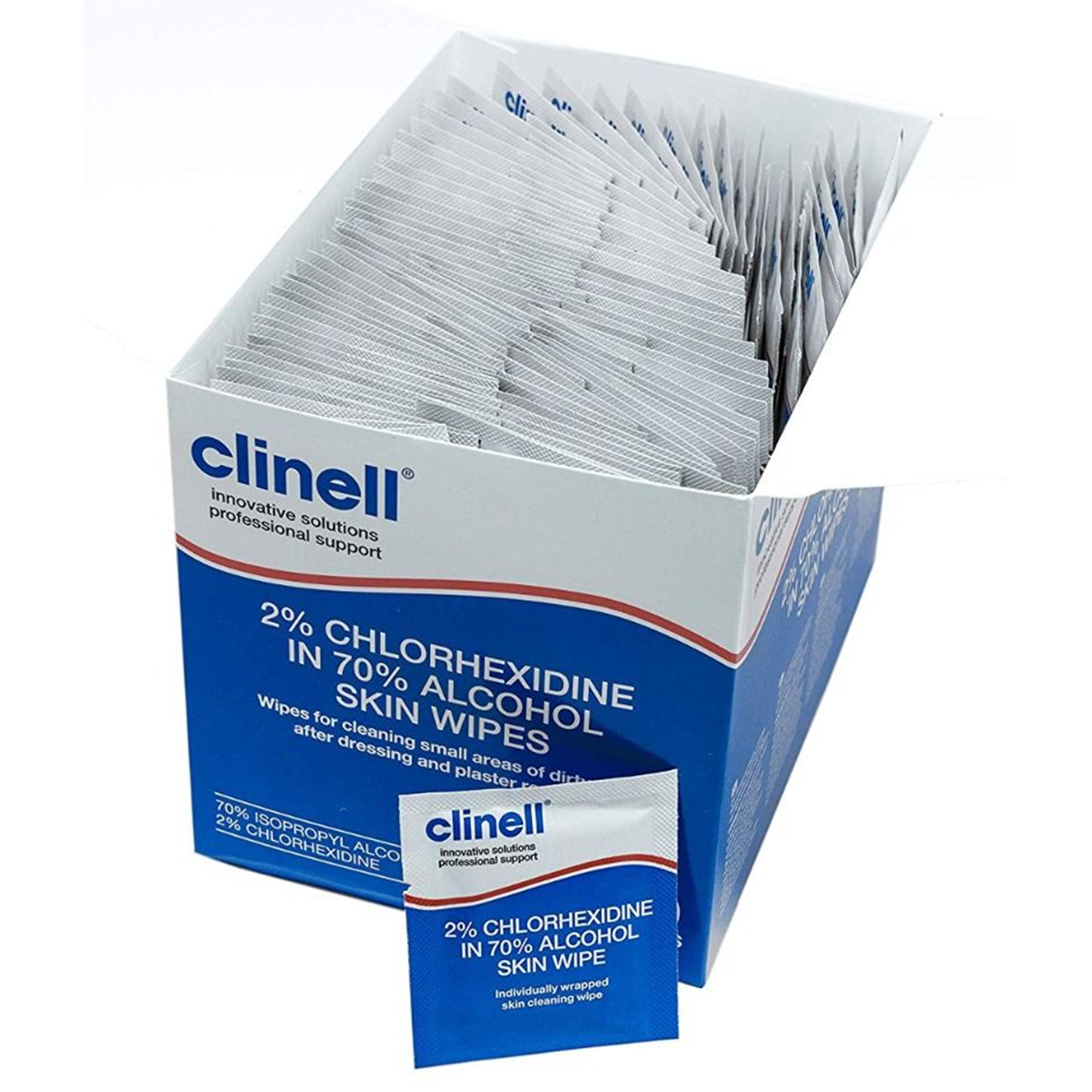 Clinell 70% Alcohol Skin Wipes Sachets | Pack of 200 (4)