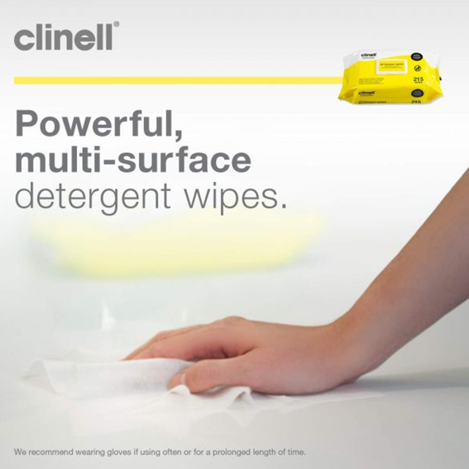 Clinell Detergent Wipes | 22 x 27.5cm | Pack of 215 (5)