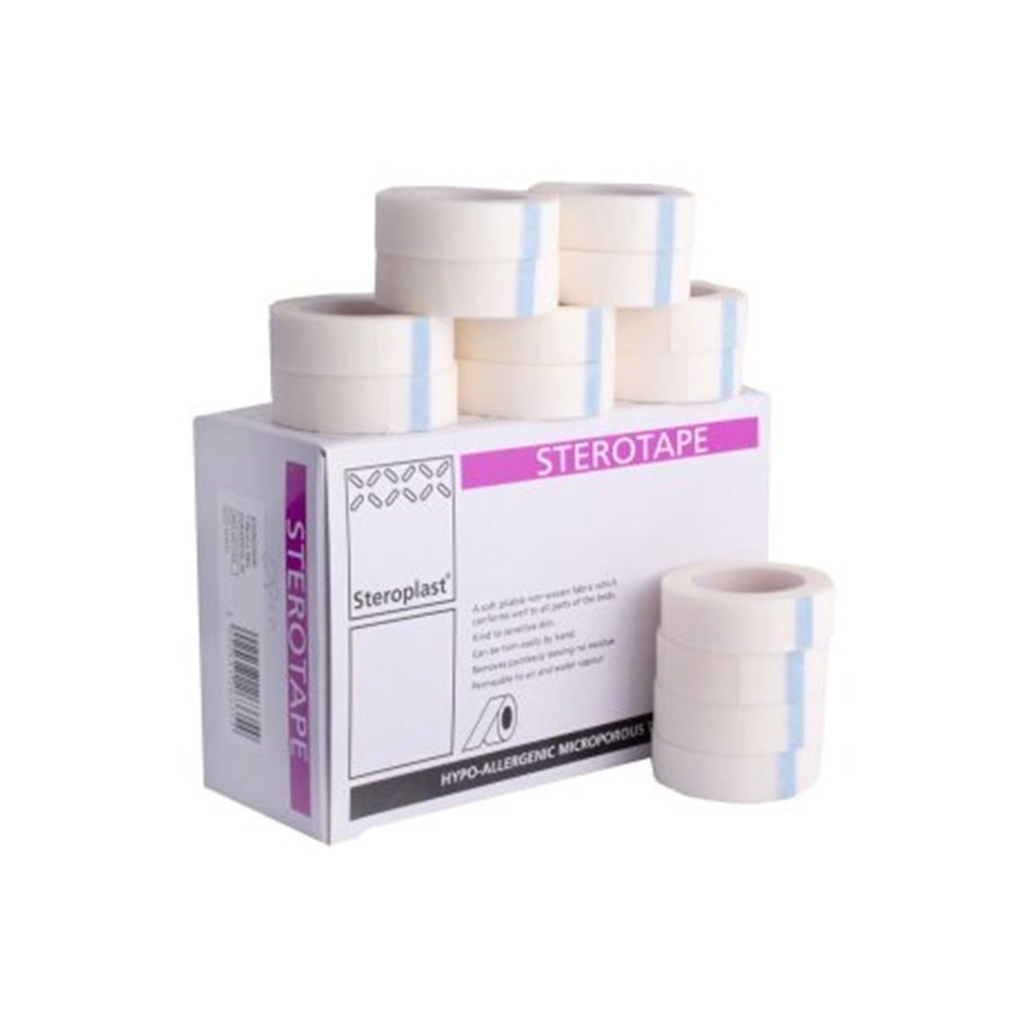 Sterotape Hypoallergenic Surgical Tape | 1.25cm x 10m | Pack of 24 Rolls (2)