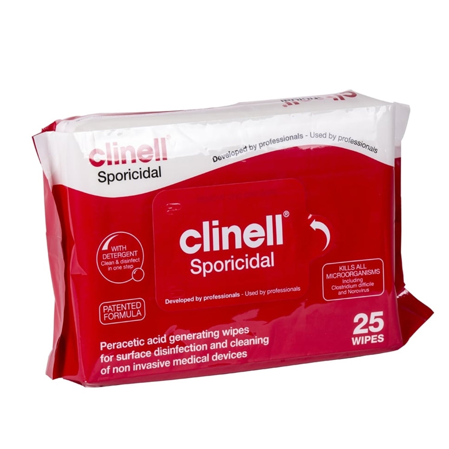 Clinell Peracetic Wipes | 300 x 210mm | Pack of 25 | Short Expiry Date (2)