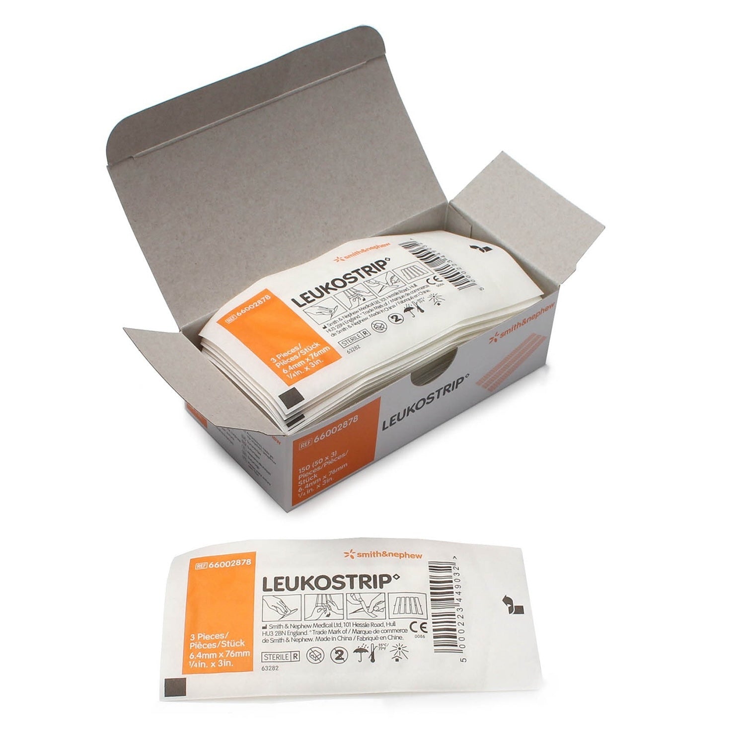Leukostrip Skin Closure Strips | 6.4 x 76mm | Pack of 50 x 3 Strips