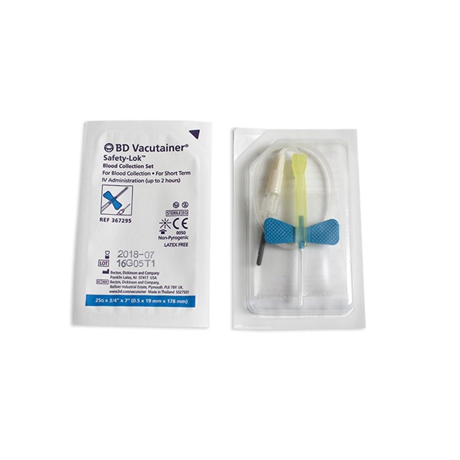 BD Vacutainer Safety Lok Blood Collection System | 0.75" Needle | 25G x 7" Tubing | Pack of 50 (3)
