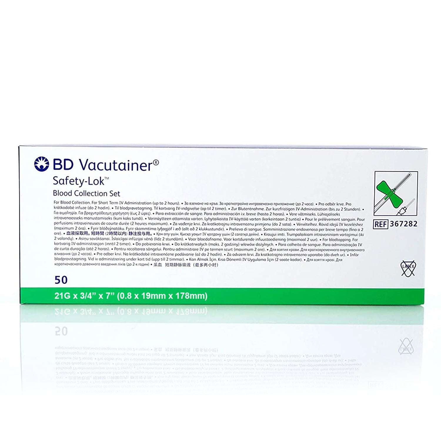 BD Vacutainer Safety Lok Blood Collection System with Pre-attached Holder | 0.75" Needle | 21G x 7" Tubing | Pack of 25 (4)