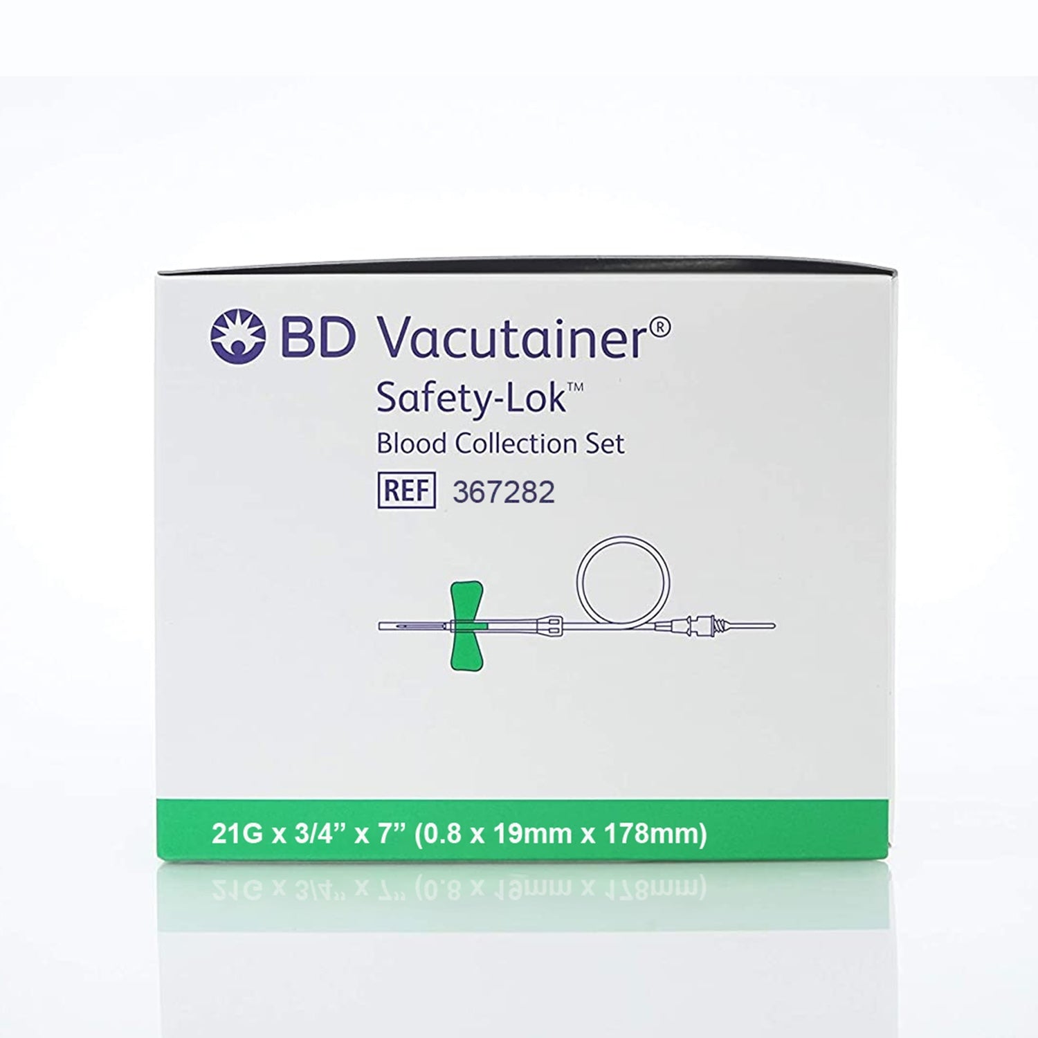 BD Vacutainer Safety Lok Blood Collection System with Pre-attached Holder | 0.75" Needle | 21G x 7" Tubing | Pack of 25 (6)