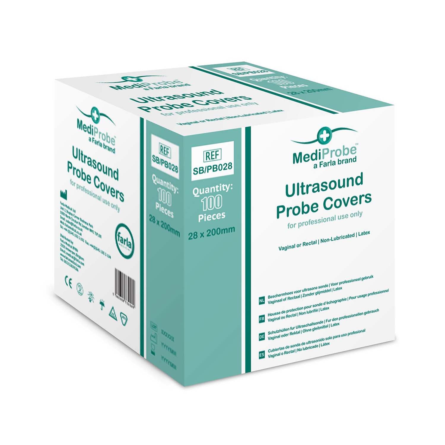 MediProbe Ultrasound Probe Covers | 28 x 200mm | Pack of 100