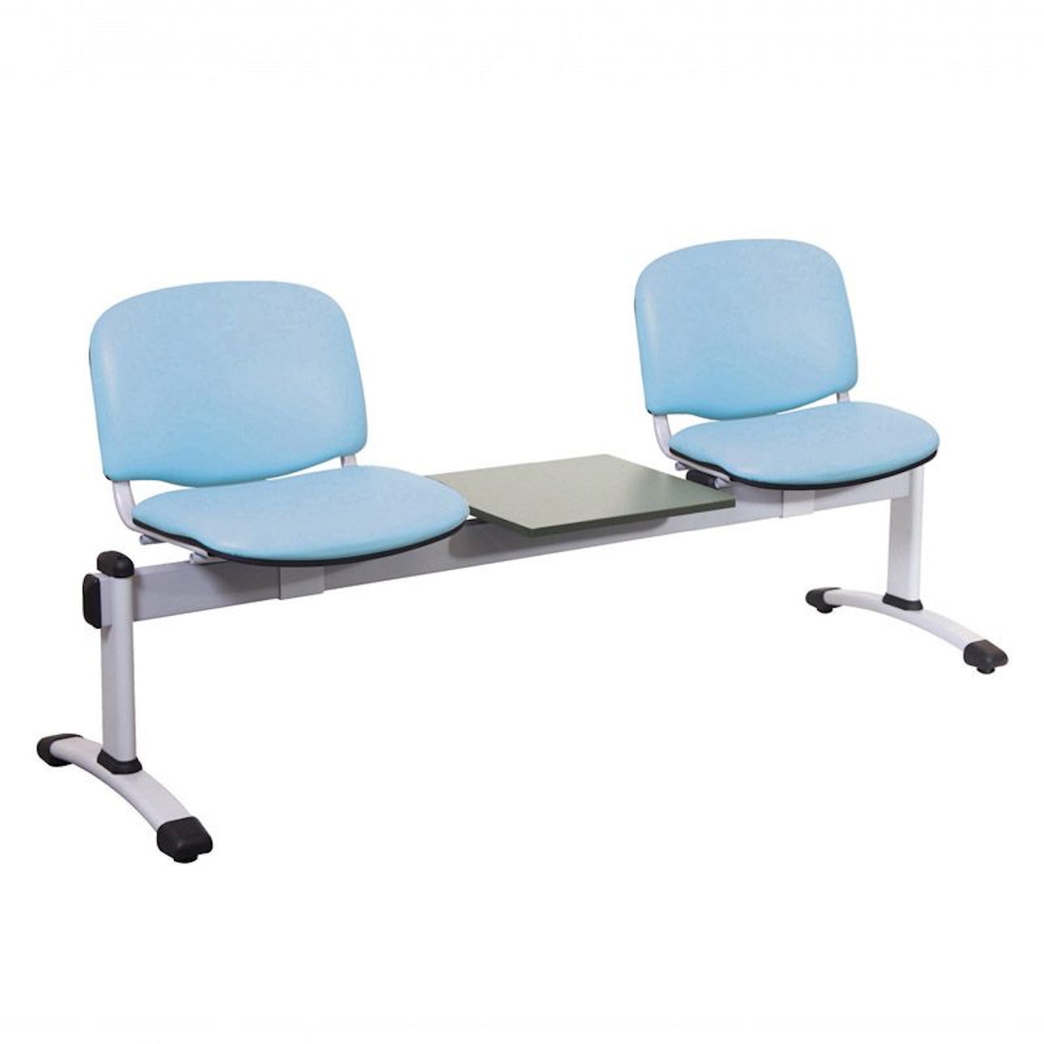 Sunflower Visitor 2 Anti-bacterial Vinyl Upholstery Seats & 1 Table Module in Cool Blue