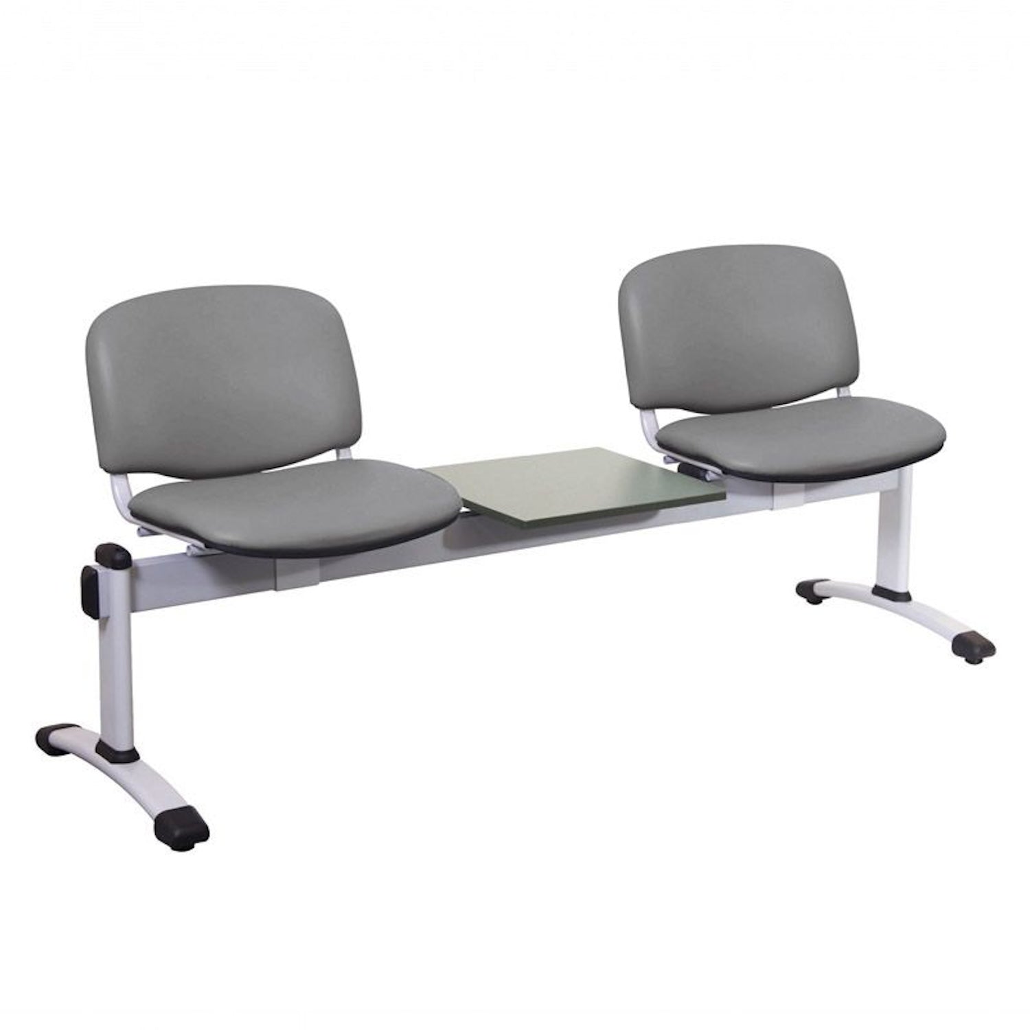 Sunflower Visitor 2 Anti-bacterial Vinyl Upholstery Seats & 1 Table Module in Grey