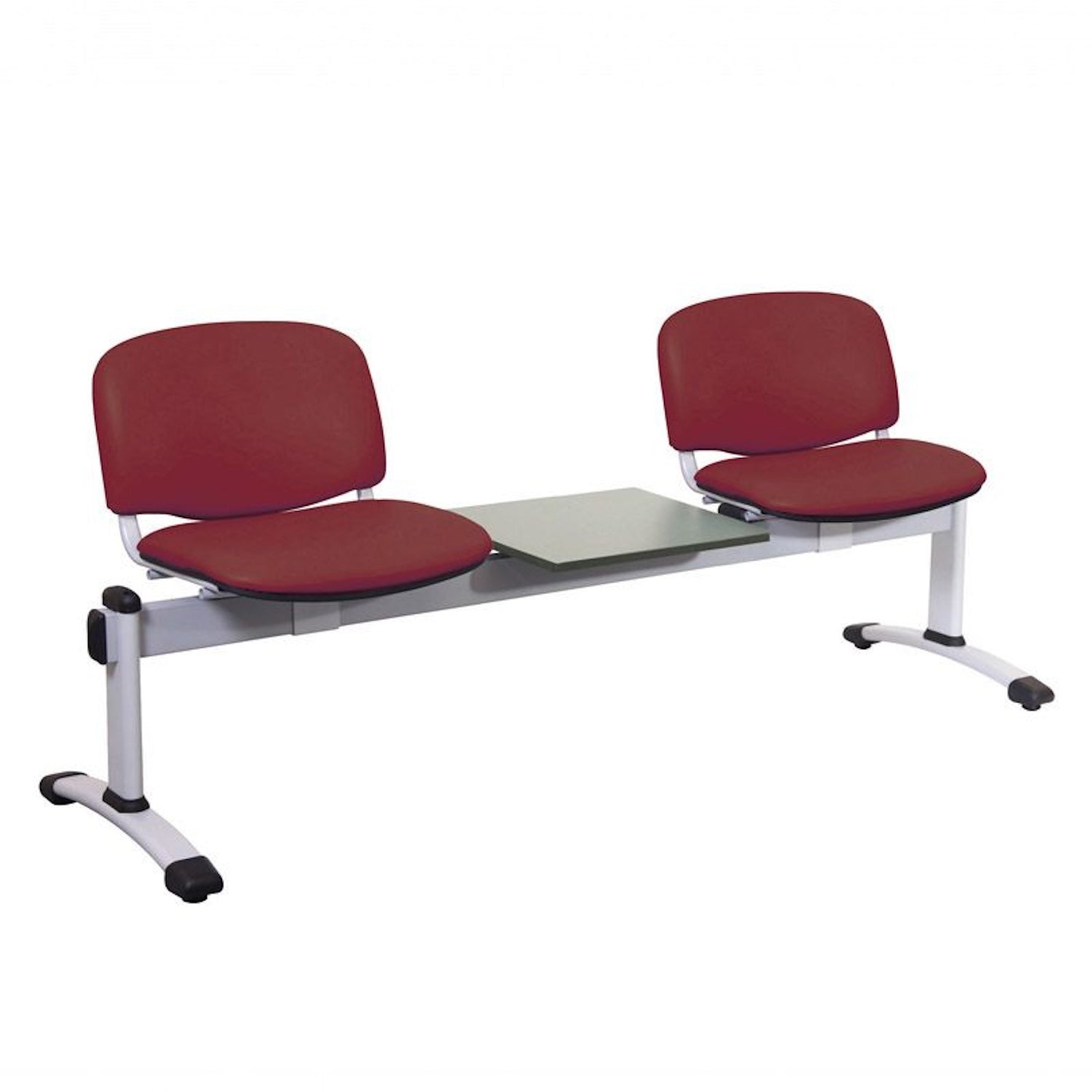 Sunflower Visitor 2 Anti-bacterial Vinyl Upholstery Seats & 1 Table Module in Red Wine