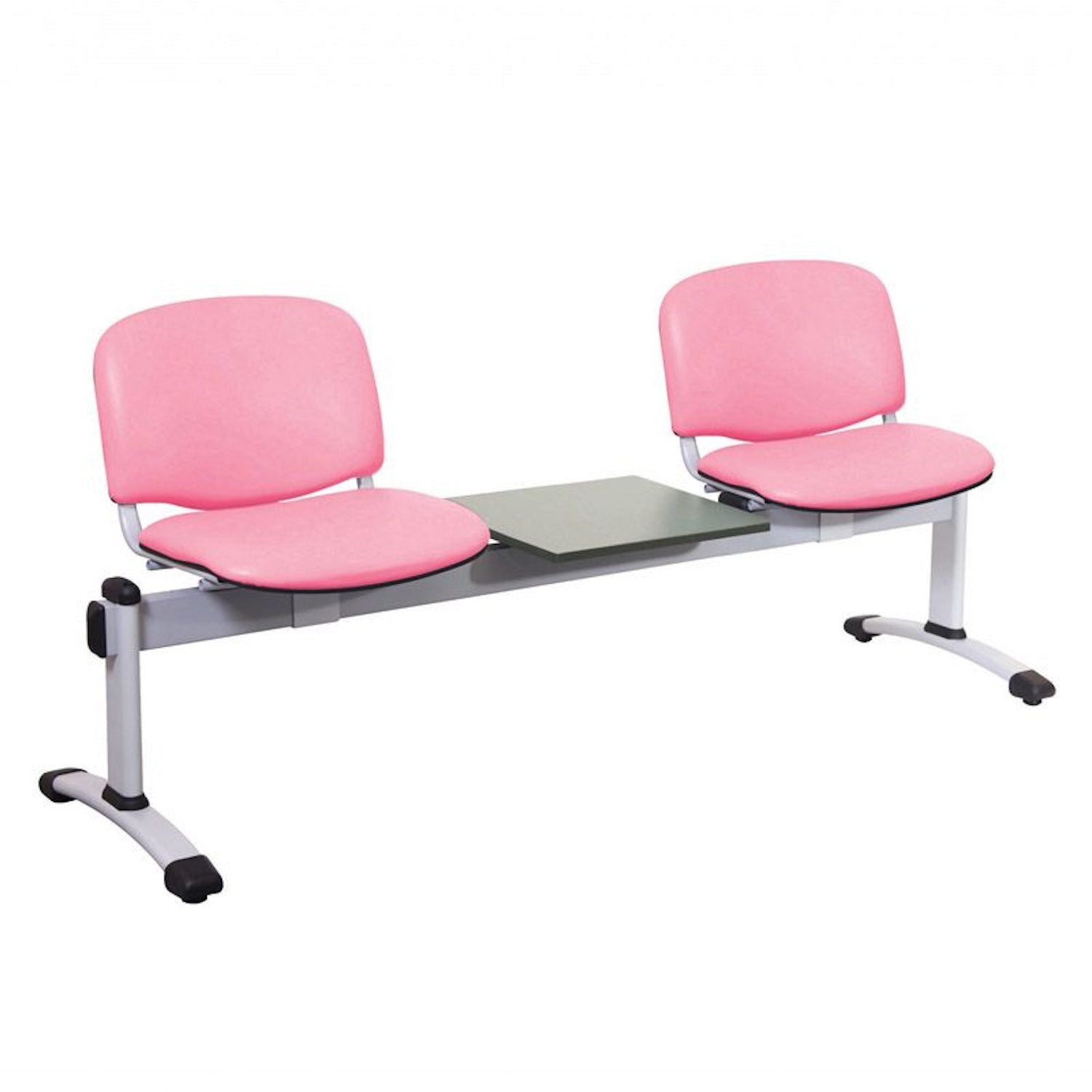Sunflower Visitor 2 Anti-bacterial Vinyl Upholstery Seats & 1 Table Module in Salmon