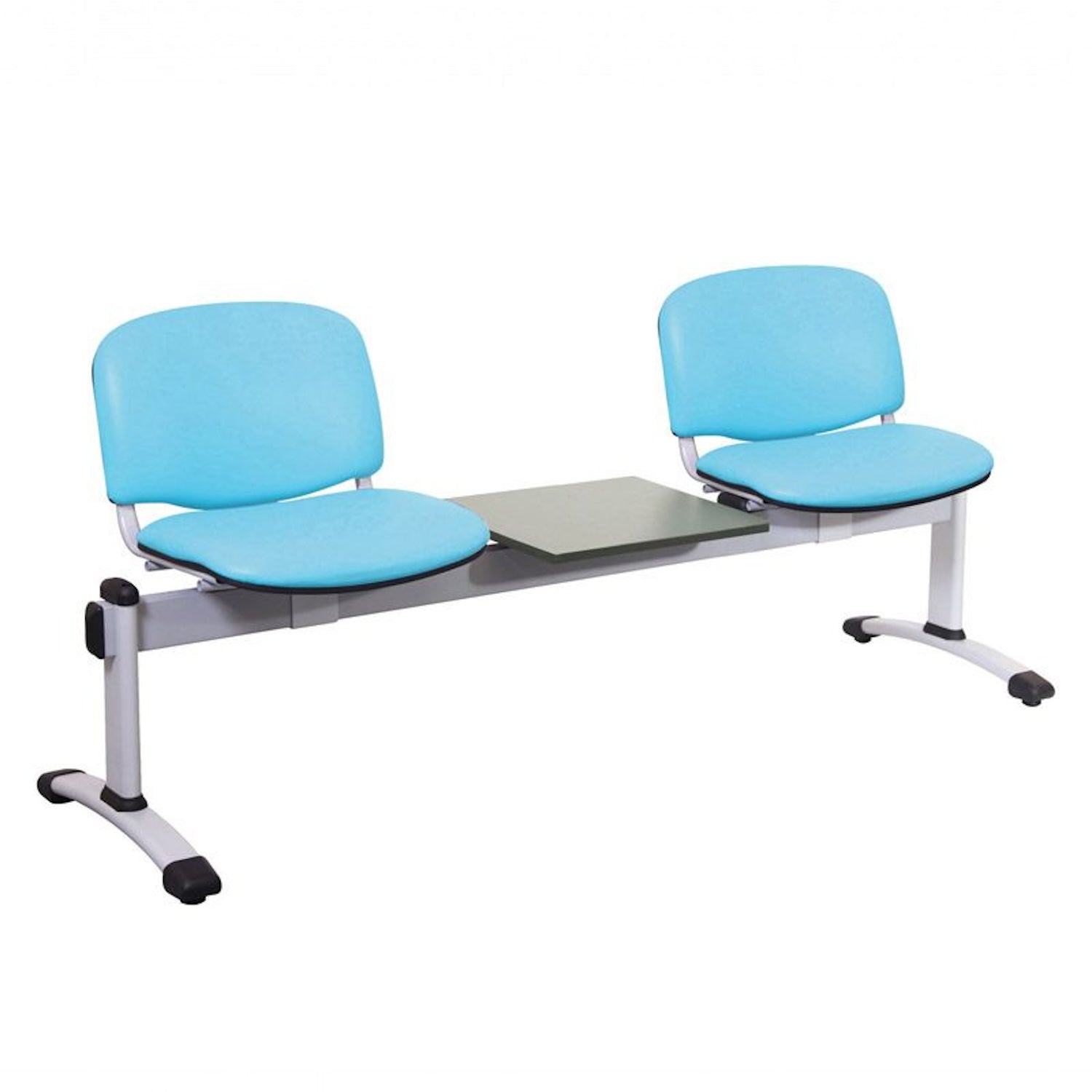 Sunflower Visitor 2 Anti-bacterial Vinyl Upholstery Seats & 1 Table Module in Sky Blue