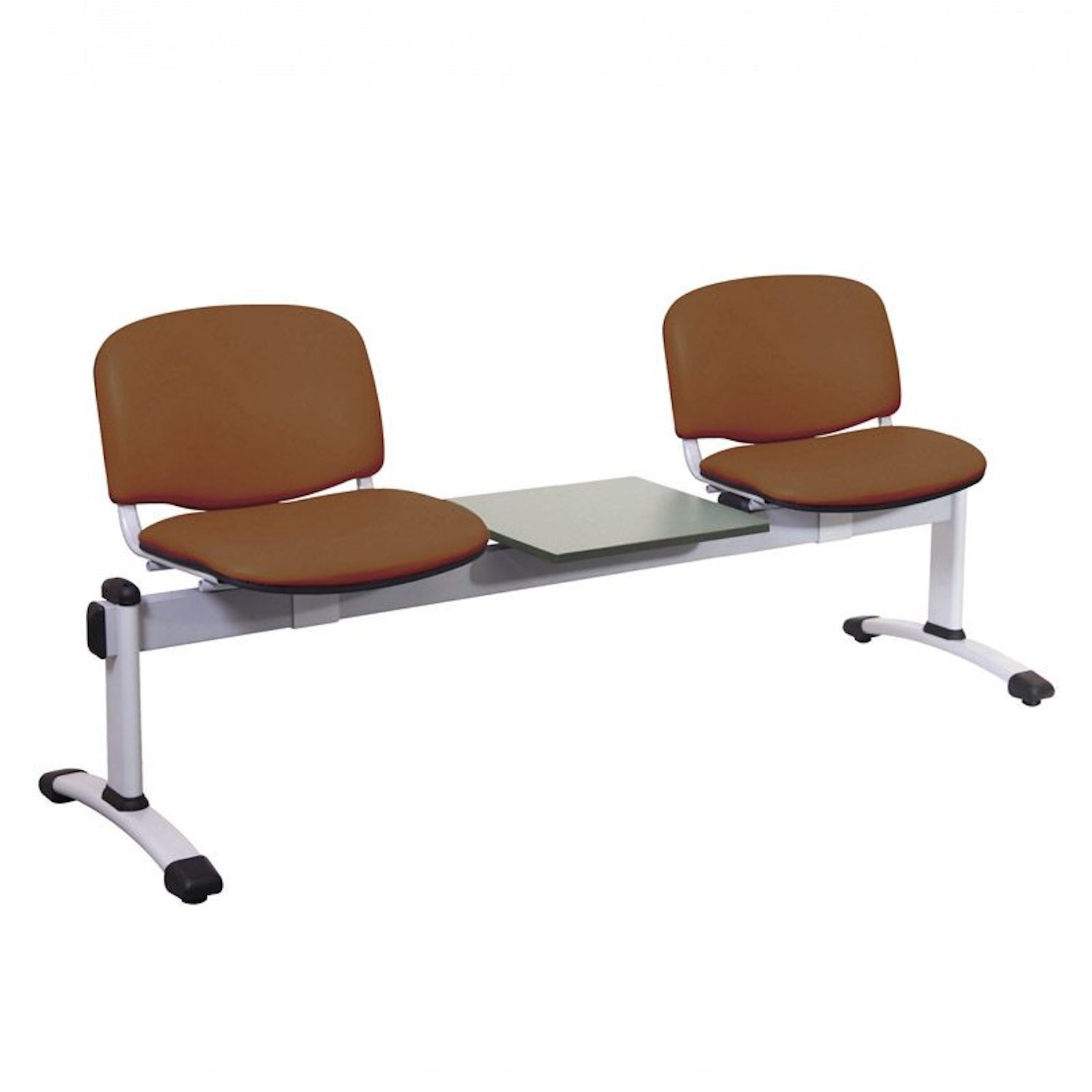 Sunflower Visitor 2 Anti-bacterial Vinyl Upholstery Seats & 1 Table Module in Walnut