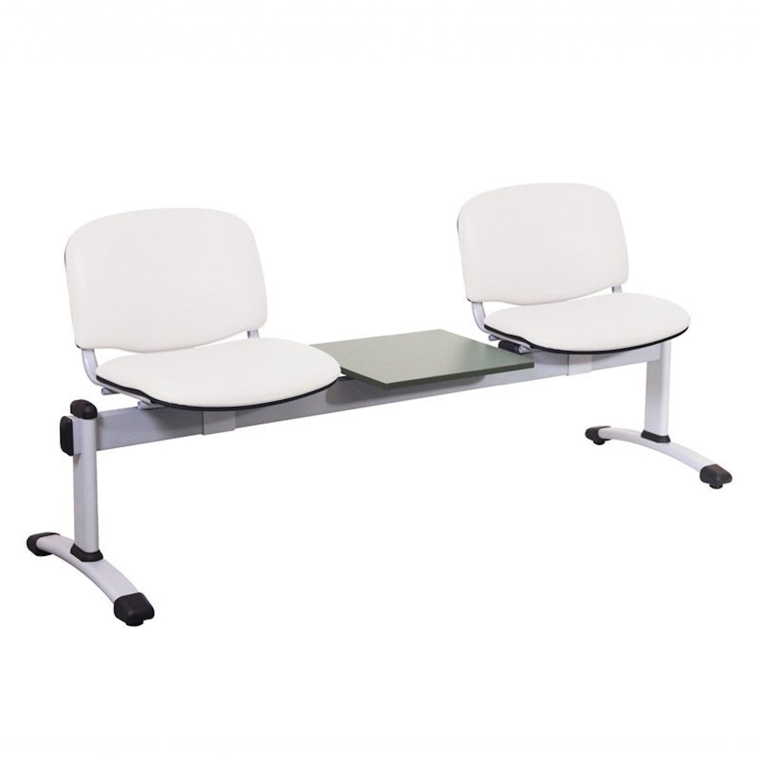 Sunflower Visitor 2 Anti-bacterial Vinyl Upholstery Seats & 1 Table Module in White