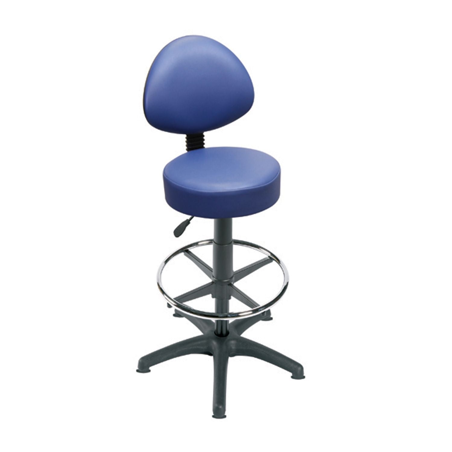 Sunflower Gas-lift Stool with Back Rest & Foot Ring in Black