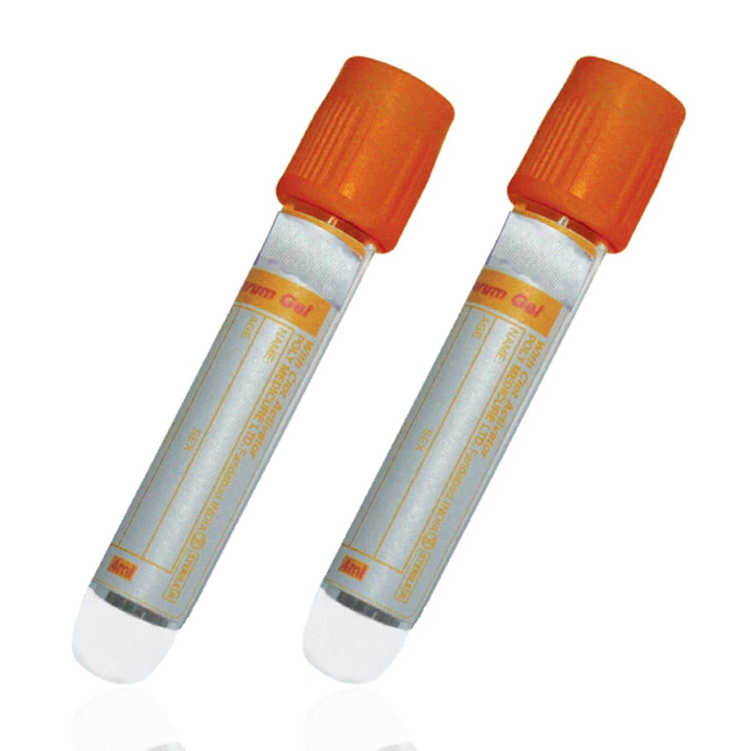 BD Vacutainer Throbin Serum Tubes with Orange Hemogard Closure | 6 Thrombin | 13 x 100mm | Pack of 1000
