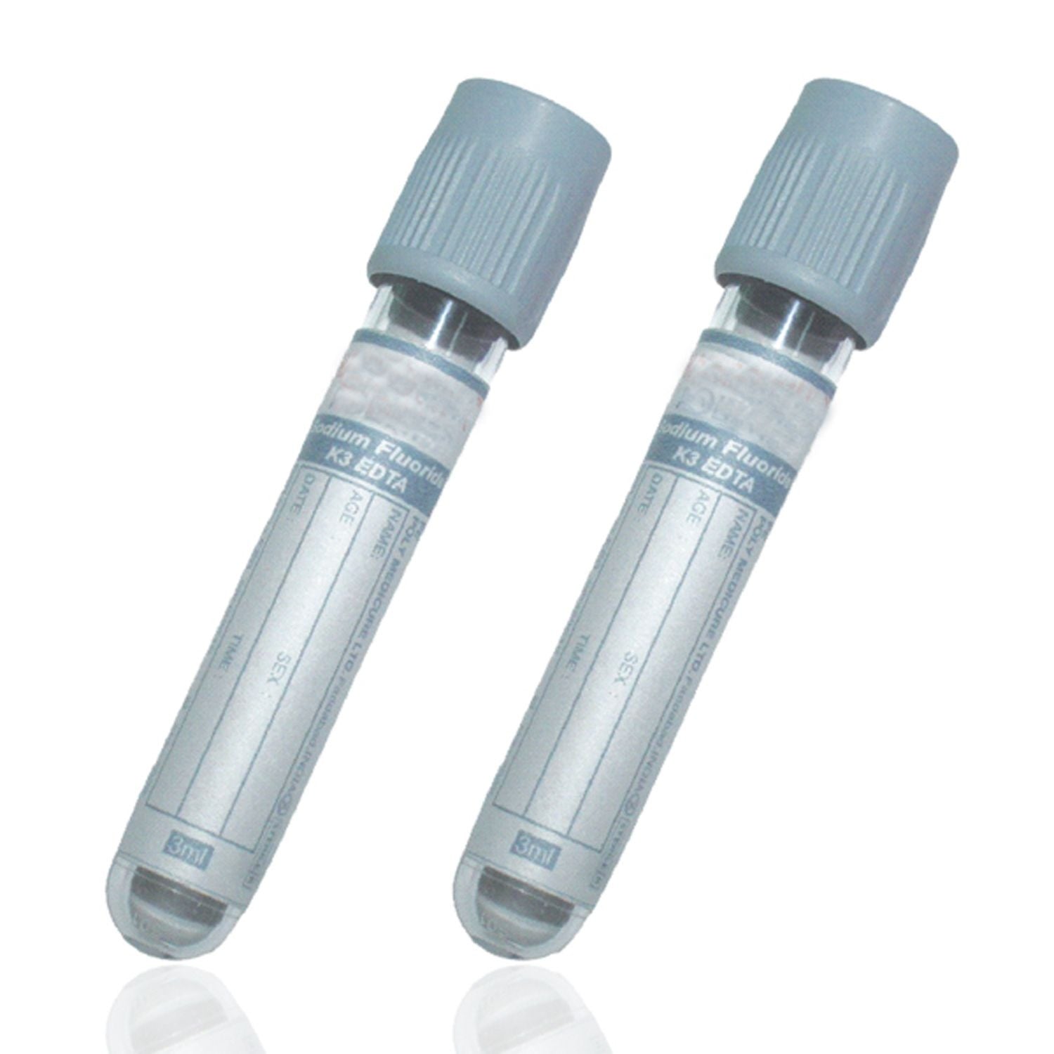 BD Vacutainer Plastic Tubes with Grey Hemogard Closure | 2 Flouride/EDTA, 13 x 75mm | Pack of 1000