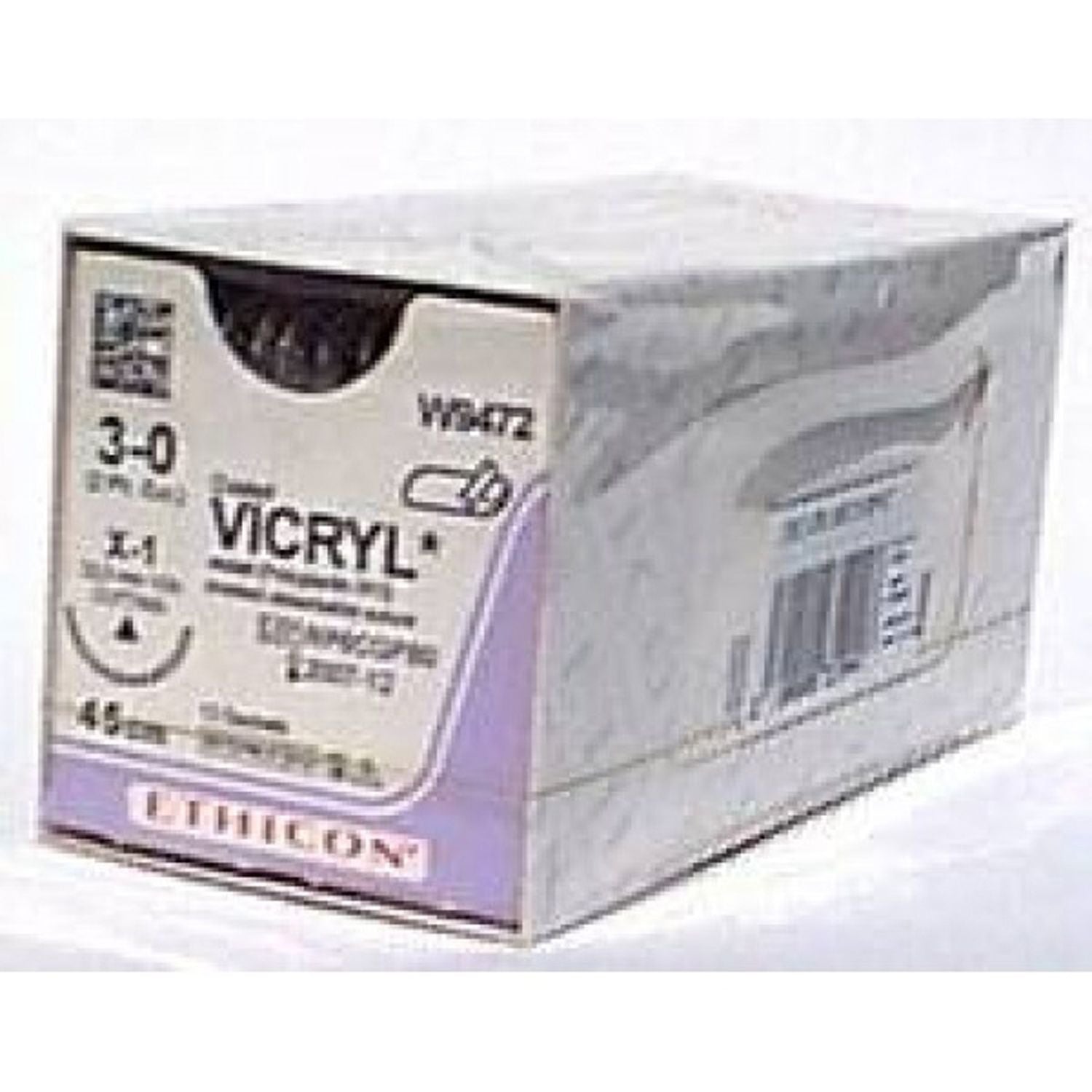Ethicon Coated Vicryl Suture | Absorbable | Violet | Size: 6-0 | Length: 45cm | Needle: S-22 | Pack of 12 (1)