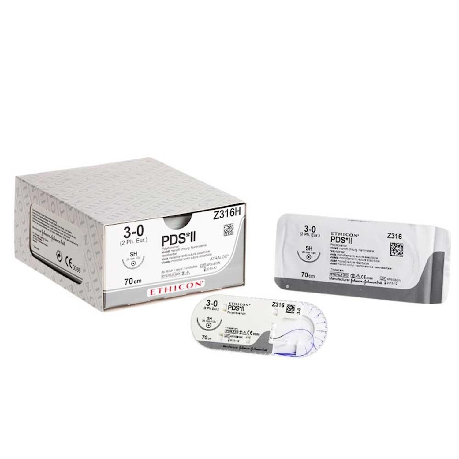 Ethicon PDS ll Sutures | Absorbable | Undyed | Size: 2-0 | Length: 70cm | Needle: PS | Pack of 24 (1)