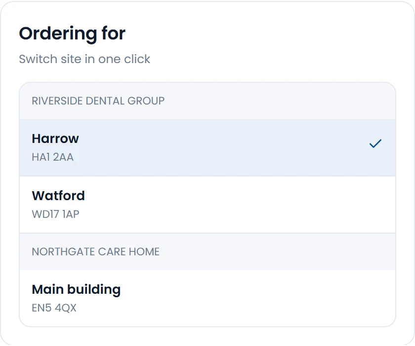 Switching between companies and locations